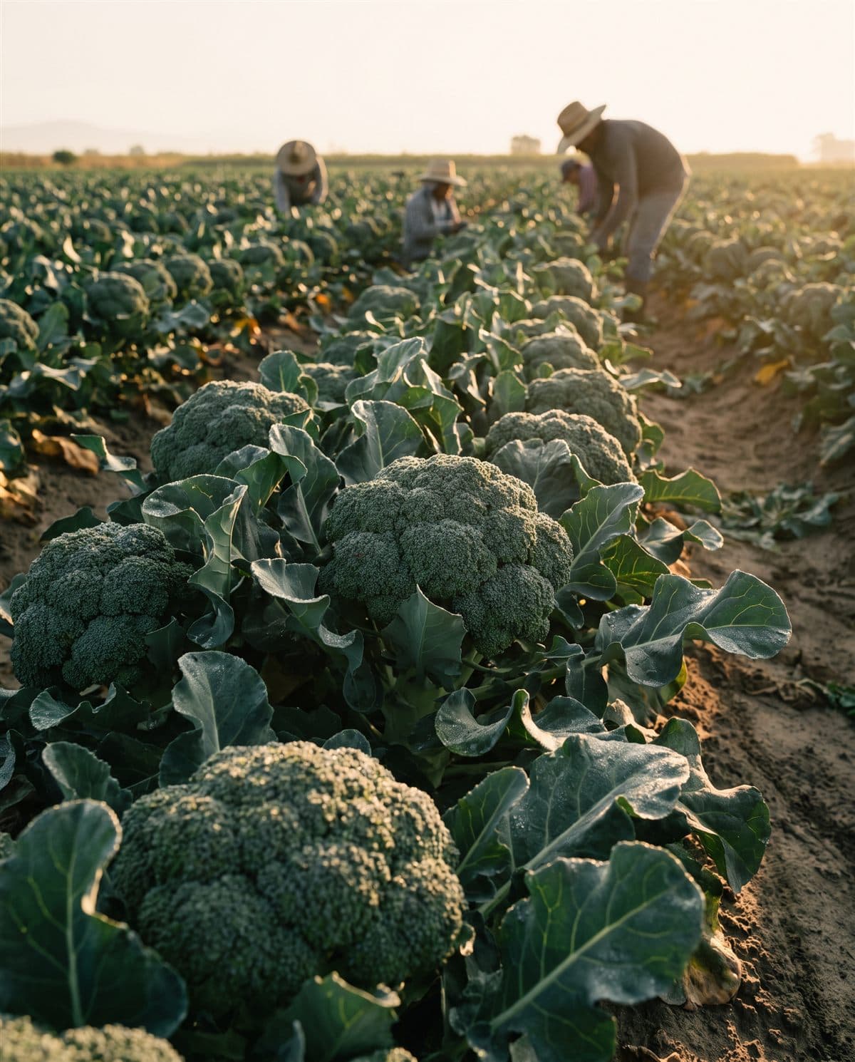Brócoli fresco en el campo