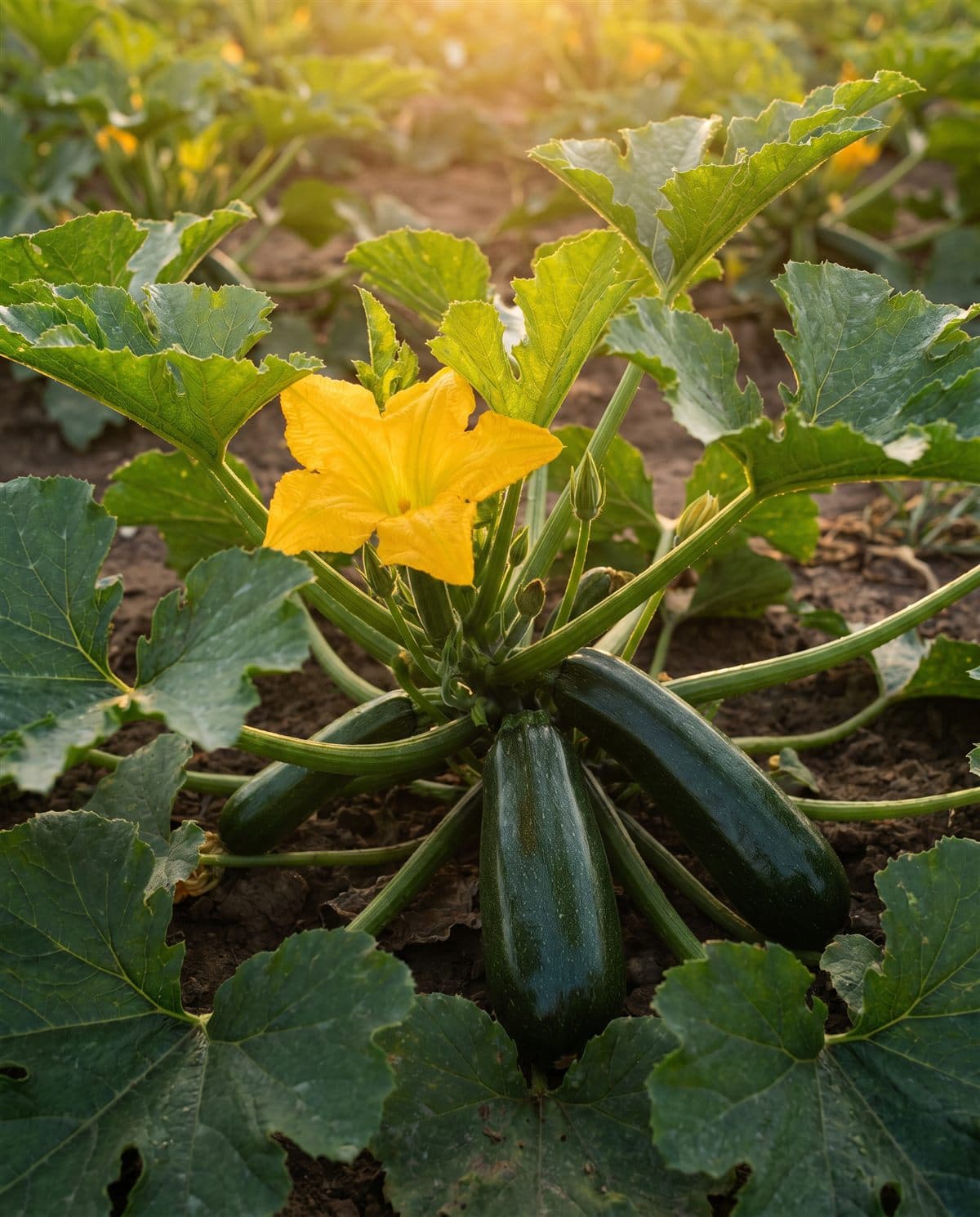 Calabacita (zucchini) en la planta