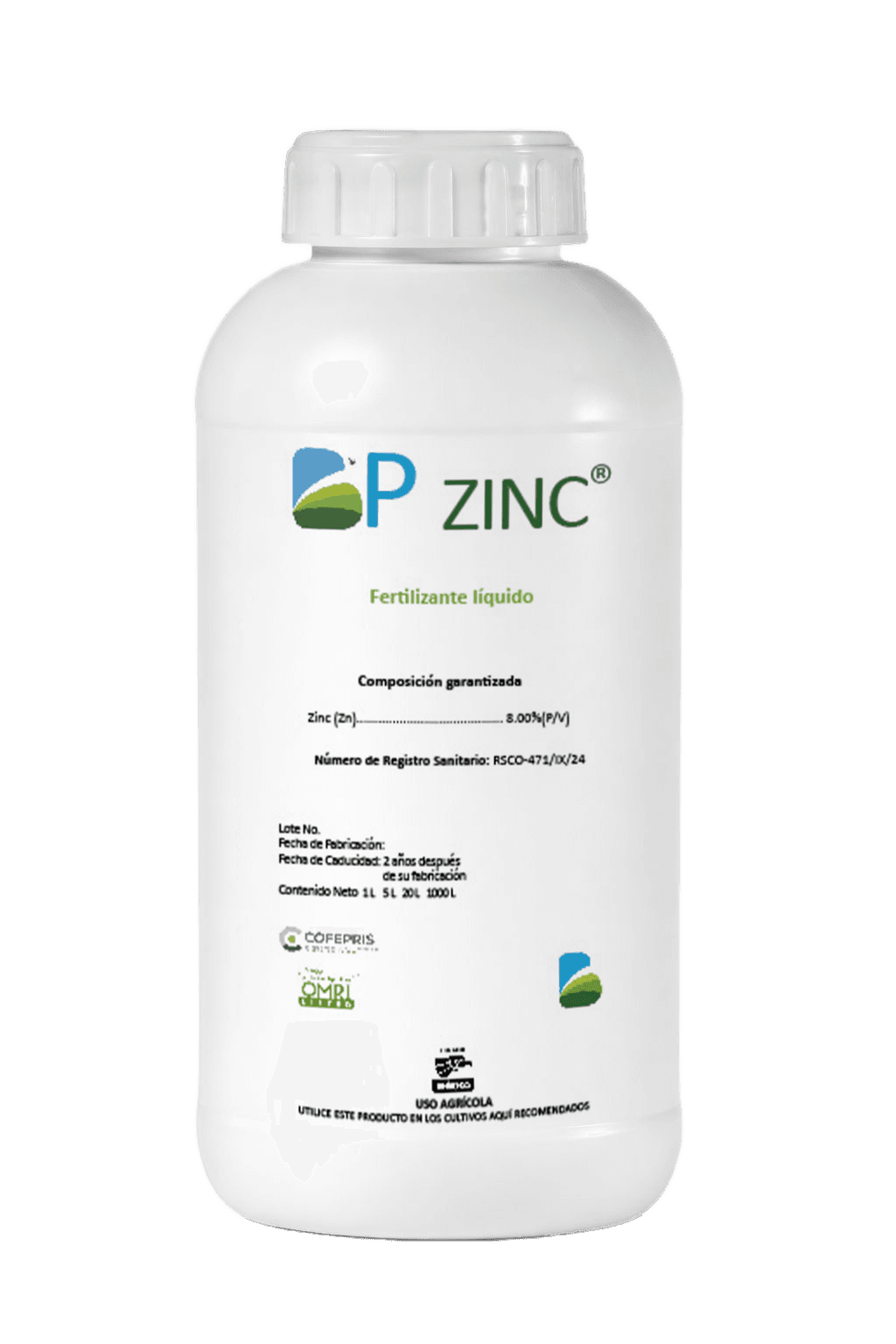 BP Zinc — Zinc orgánico quelatado Biotiza, envase 1 L